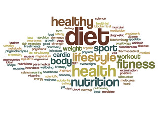 Conceptual health word cloud isolated