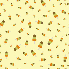 Popsicle ice cream with crumble mixture pattern. Colorful background for your design. Seamless