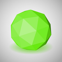 Green low polygonal sphere of triangular faces