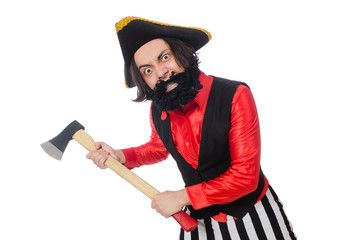 Funny pirate isolated on the white