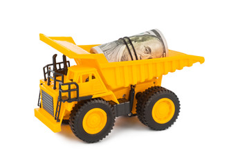 Toy truck with money