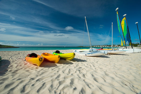 Kayaks in Maundays bay, Anguilla Island