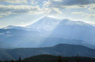 Landscape in the Carpathian mountains