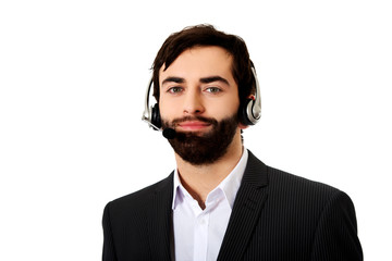 Young call center man.