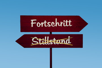 Schild 48 - Fortschritt