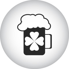 Pint of irish ale simple icon on colorful background
