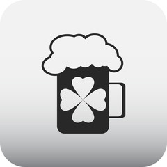 Pint of irish ale simple icon on colorful background
