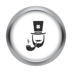 Leprechaun with clover leaf icon on colorful background