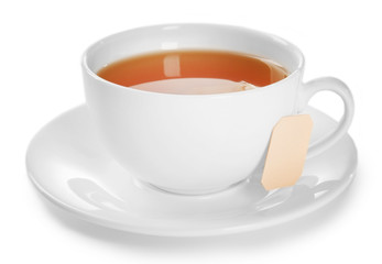 Cup of tea isolated on white background