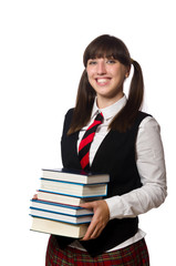 Funny nerd student isolated on white