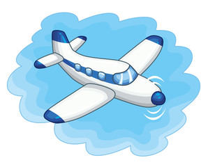 Naklejka premium Airplane on a sky background icon.
