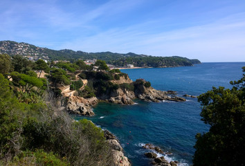 Fototapeta premium Landscape near Cala Banys in Lloret de Mar, Catalonia, Spain
