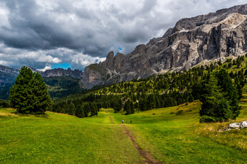 Naklejka premium Dolomites Italy - Val Gardena - Passo Sella
