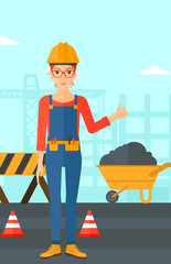 Builder showing thumbs up.