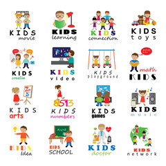 Children Icons Set - Vector Illustration, Graphic Design. Collection Of Color Icons, For Web, Websites, Print, Presentation Templates, Mobile Applications And Promotional Materials