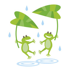 Obraz premium 2 Frogs in the rain