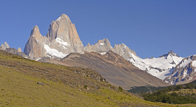 The Patagonian Andes Along A Mountain Valley