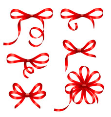 Obraz premium Collection Red Gift Bows Isolated