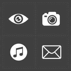 Modern flat social icons set on Dark 