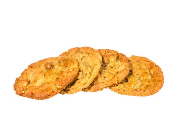 Peanut butter cookies on whit background