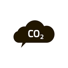 co2 emissions icon cloud vector flat, carbon dioxide emits symbol