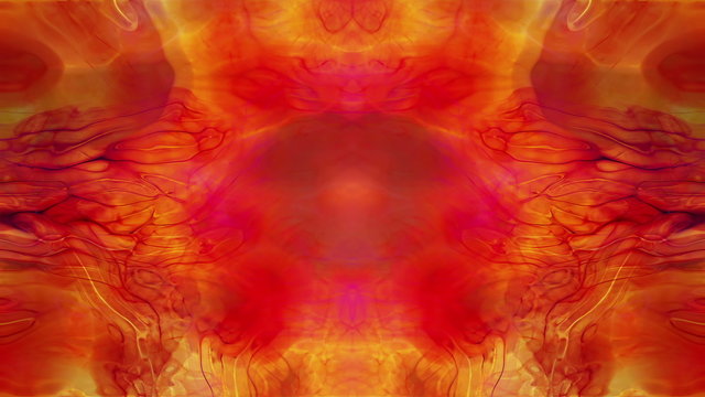 Video Background 1265: Abstract Rorschach imagery forms and flows (Loop).