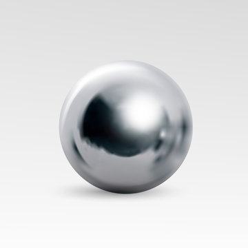 Chrome ball realistic isolated on white background