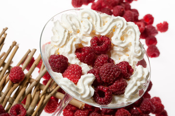 Whipped Cream And Raspberries