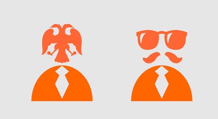 businessman torso 3d icon. Sunglasses and mustache