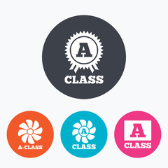 Fototapeta premium Premium level award icons. A-class ventilation.