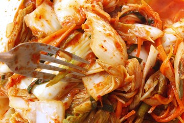 Closed-up Korean kimji made by vedgetable and ginger
