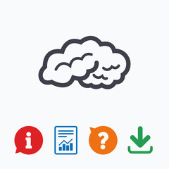 Brain sign icon. Intelligent smart mind.