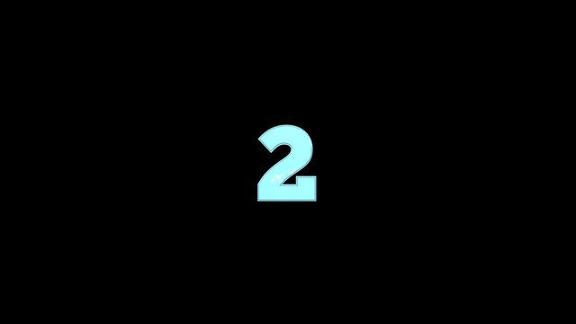 3D number countdown timer animation from 5 to 0 with lightning thunderbolt electric strike used for introduction or title presentation in 4k ultra HD video quality
