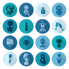 Womans Day Icon Set