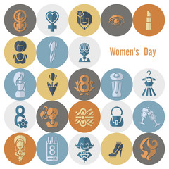 Womans Day Icon Set