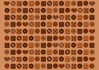 チョコレート模様の背景イラスト