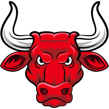 Illustration of Angry bull mascot character