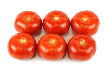 fresh tomatoes isolated on white background
