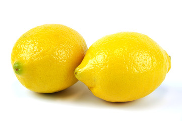 fresh lemons isolated on white background
