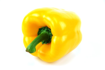 yellow pepper on white background