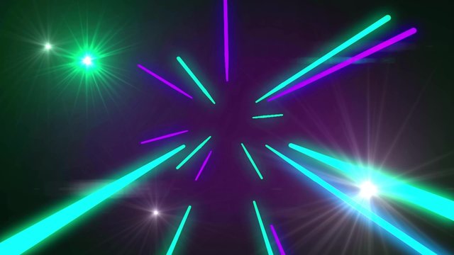 Seamless abstract motion changing colorful light shining sparking glowing and shooting beams element in disco or nightclub dance music concept in background pattern in 4k ultra HD loop