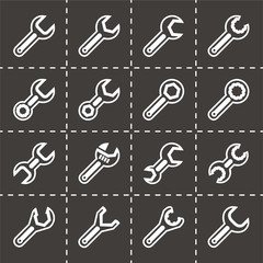 Vector Settings wrench icon set