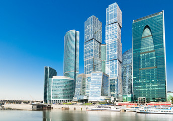 Fototapeta na wymiar view on new Moscow City buildings