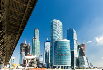 Obraz na płótnie Canvas view on new Moscow City buildings