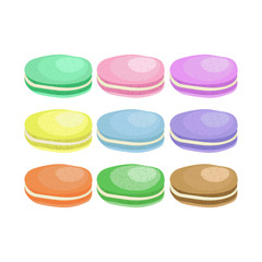 Set colorful macaroons