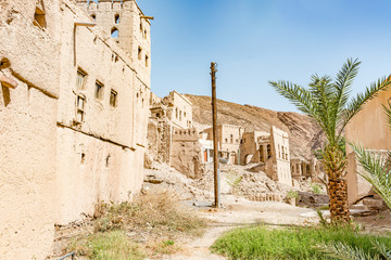 Omani adobe houses in Nizwa, Dakhiliya, Oman.