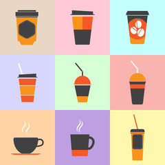 coffee icons set