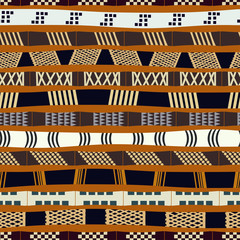 Tribal seamless pattern with colored stripes. Vector illustratio