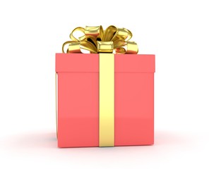 gift box with bows isolated on white