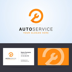 Auto, car service logo and business card template
